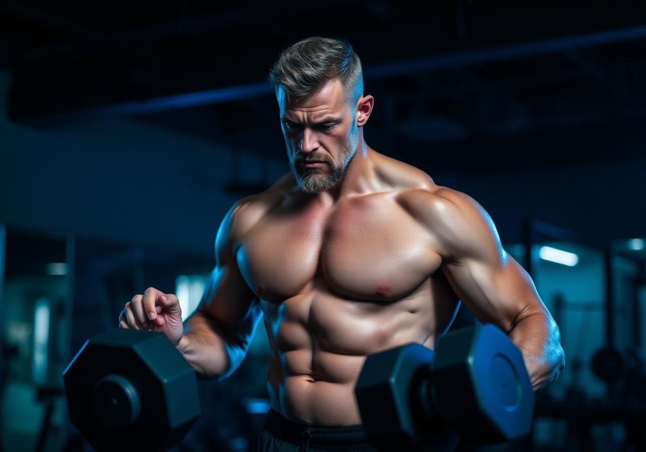 Mann beim Krafttraining
